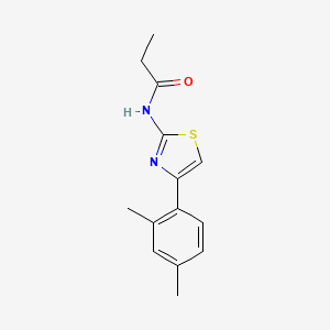molecular formula C14H16N2OS B3007644 N-[4-(2,4-dimethylphenyl)-1,3-thiazol-2-yl]propanamide CAS No. 403845-12-5