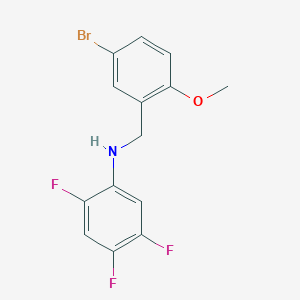 molecular formula C14H11BrF3NO B3007672 N-[(5-bromo-2-methoxyphenyl)methyl]-2,4,5-trifluoroaniline CAS No. 306730-62-1
