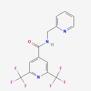 molecular formula C14H9F6N3O B3007687 N-[(pyridin-2-yl)methyl]-2,6-bis(trifluoromethyl)pyridine-4-carboxamide CAS No. 1092344-20-1