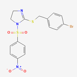 2-[(4-Bromophenyl)methylsulfanyl]-1-(4-nitrophenyl)sulfonyl-4,5-dihydroimidazole