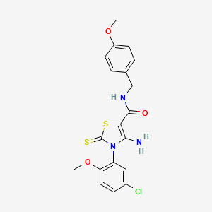 4-amino-3-(5-chloro-2-methoxyphenyl)-N-(4-methoxybenzyl)-2-thioxo-2,3-dihydrothiazole-5-carboxamide