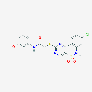 2-[(8-chloro-6-methyl-5,5-dioxido-6H-pyrimido[5,4-c][2,1]benzothiazin-2-yl)thio]-N-(3-methoxyphenyl)acetamide