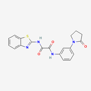 molecular formula C19H16N4O3S B3007749 N1-(benzo[d]thiazol-2-yl)-N2-(3-(2-oxopyrrolidin-1-yl)phenyl)oxalamide CAS No. 941980-00-3