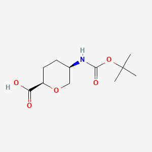 molecular formula C11H19NO5 B3007756 cis-5-(Boc-amino)-tetrahydro-pyran-2-carboxylic acid CAS No. 1993226-94-0; 603130-25-2
