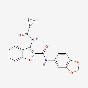 N-(benzo[d][1,3]dioxol-5-yl)-3-(cyclopropanecarboxamido)benzofuran-2-carboxamide