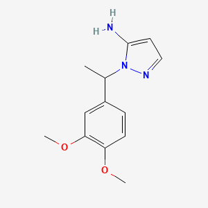 molecular formula C13H17N3O2 B3007799 2-[1-(3,4-二甲氧基苯基)-乙基]-2H-吡唑-3-胺 CAS No. 957507-57-2