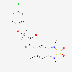 2-(4-chlorophenoxy)-2-methyl-N-(1,3,6-trimethyl-2,2-dioxido-1,3-dihydrobenzo[c][1,2,5]thiadiazol-5-yl)propanamide