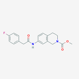 molecular formula C19H19FN2O3 B3007808 methyl 7-(2-(4-fluorophenyl)acetamido)-3,4-dihydroisoquinoline-2(1H)-carboxylate CAS No. 1448050-12-1
