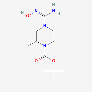 molecular formula C11H22N4O3 B3007846 Tert-butyl 4-[(Z)-N'-hydroxycarbamimidoyl]-2-methylpiperazine-1-carboxylate CAS No. 1936693-27-4