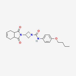 molecular formula C22H27N3O4 B3007852 N-(4-butoxyphenyl)-3-(1,3-dioxo-3a,4,7,7a-tetrahydro-1H-isoindol-2(3H)-yl)azetidine-1-carboxamide CAS No. 2034270-40-9