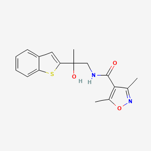 molecular formula C17H18N2O3S B3007883 N-[2-(1-benzothiophen-2-yl)-2-hydroxypropyl]-3,5-dimethyl-1,2-oxazole-4-carboxamide CAS No. 2034242-83-4