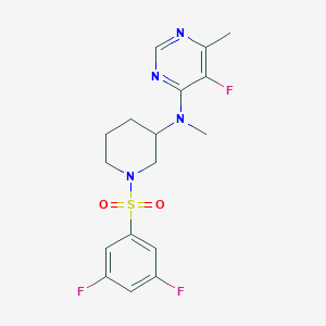 molecular formula C17H19F3N4O2S B3007917 N-[1-(3,5-difluorobenzenesulfonyl)piperidin-3-yl]-5-fluoro-N,6-dimethylpyrimidin-4-amine CAS No. 2415566-38-8