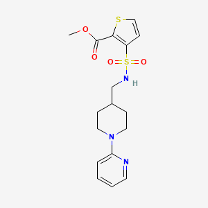 molecular formula C17H21N3O4S2 B3007923 methyl 3-(N-((1-(pyridin-2-yl)piperidin-4-yl)methyl)sulfamoyl)thiophene-2-carboxylate CAS No. 1235152-50-7