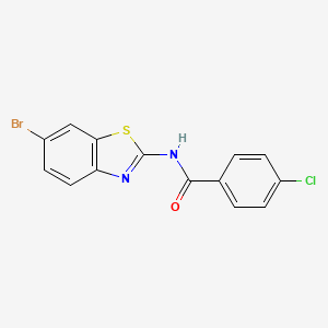 molecular formula C14H8BrClN2OS B3007940 N-(6-bromo-1,3-benzothiazol-2-yl)-4-chlorobenzamide CAS No. 313529-38-3