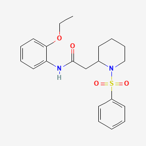 molecular formula C21H26N2O4S B3007941 2-[1-(benzenesulfonyl)piperidin-2-yl]-N-(2-ethoxyphenyl)acetamide CAS No. 1021074-14-5