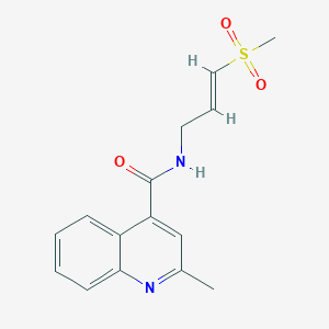 molecular formula C15H16N2O3S B3007943 N-[(2E)-3-methanesulfonylprop-2-en-1-yl]-2-methylquinoline-4-carboxamide CAS No. 2097940-11-7