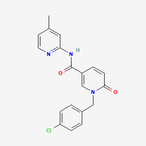 molecular formula C19H16ClN3O2 B3007985 1-(4-chlorobenzyl)-N-(4-methylpyridin-2-yl)-6-oxo-1,6-dihydropyridine-3-carboxamide CAS No. 923139-68-8