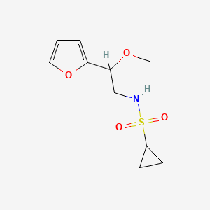molecular formula C10H15NO4S B3008022 N-[2-(furan-2-yl)-2-methoxyethyl]cyclopropanesulfonamide CAS No. 1798516-48-9