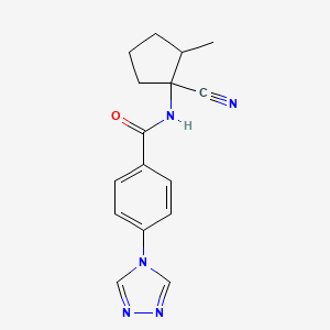 molecular formula C16H17N5O B3008049 N-(1-cyano-2-methylcyclopentyl)-4-(4H-1,2,4-triazol-4-yl)benzamide CAS No. 1797352-49-8