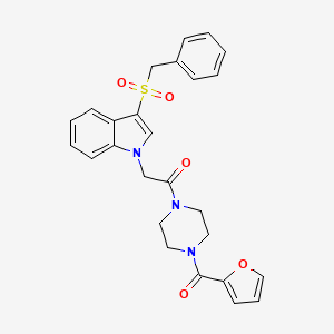 2-(3-(benzylsulfonyl)-1H-indol-1-yl)-1-(4-(furan-2-carbonyl)piperazin-1-yl)ethanone