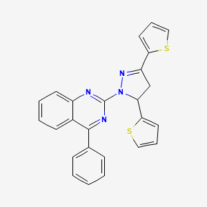2-(3,5-di(thiophen-2-yl)-4,5-dihydro-1H-pyrazol-1-yl)-4-phenylquinazoline