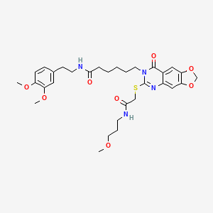 N-(3,4-dimethoxyphenethyl)-6-(6-((2-((3-methoxypropyl)amino)-2-oxoethyl)thio)-8-oxo-[1,3]dioxolo[4,5-g]quinazolin-7(8H)-yl)hexanamide