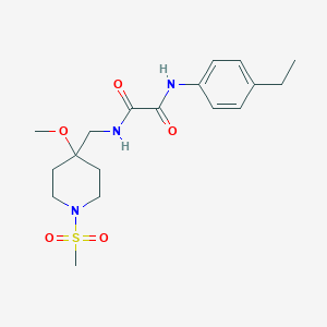 molecular formula C18H27N3O5S B3008067 N'-(4-ethylphenyl)-N-[(1-methanesulfonyl-4-methoxypiperidin-4-yl)methyl]ethanediamide CAS No. 2415453-64-2