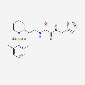 N1-(furan-2-ylmethyl)-N2-(2-(1-(mesitylsulfonyl)piperidin-2-yl)ethyl)oxalamide