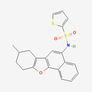 molecular formula C21H19NO3S2 B3008103 N-(8-methyl-7,8,9,10-tetrahydronaphtho[1,2-b]benzofuran-5-yl)thiophene-2-sulfonamide CAS No. 518053-49-1