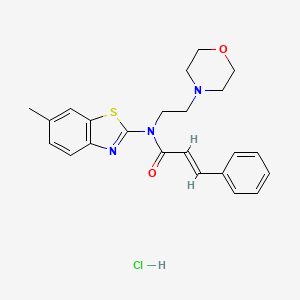 molecular formula C23H26ClN3O2S B3008129 N-(6-methylbenzo[d]thiazol-2-yl)-N-(2-morpholinoethyl)cinnamamide hydrochloride CAS No. 1217205-55-4