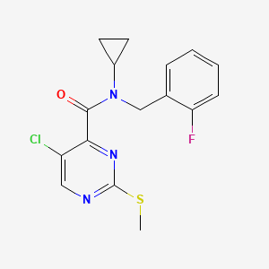 5-chloro-N-cyclopropyl-N-[(2-fluorophenyl)methyl]-2-methylsulfanylpyrimidine-4-carboxamide