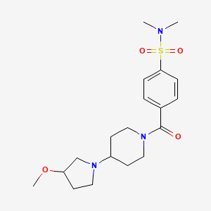 4-(4-(3-methoxypyrrolidin-1-yl)piperidine-1-carbonyl)-N,N-dimethylbenzenesulfonamide