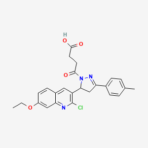 4-[3-(2-Chloro-7-ethoxyquinolin-3-yl)-5-(4-methylphenyl)-3,4-dihydropyrazol-2-yl]-4-oxobutanoic acid