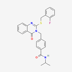 4-((2-((2-fluorobenzyl)thio)-4-oxoquinazolin-3(4H)-yl)methyl)-N-isopropylbenzamide