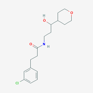 3-(3-chlorophenyl)-N-(3-hydroxy-3-(tetrahydro-2H-pyran-4-yl)propyl)propanamide