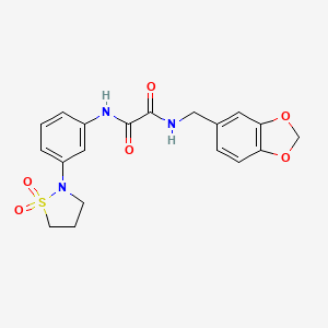N-(1,3-benzodioxol-5-ylmethyl)-N'-[3-(1,1-dioxido-1,2-thiazolidin-2-yl)phenyl]ethanediamide