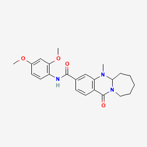 N-(2,4-dimethoxyphenyl)-5-methyl-12-oxo-5,5a,6,7,8,9,10,12-octahydroazepino[2,1-b]quinazoline-3-carboxamide