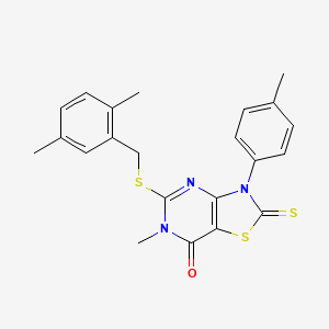 5-((2,5-dimethylbenzyl)thio)-6-methyl-2-thioxo-3-(p-tolyl)-2,3-dihydrothiazolo[4,5-d]pyrimidin-7(6H)-one