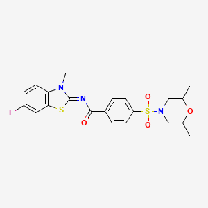 (E)-4-((2,6-dimethylmorpholino)sulfonyl)-N-(6-fluoro-3-methylbenzo[d]thiazol-2(3H)-ylidene)benzamide