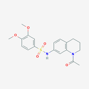 molecular formula C19H22N2O5S B3008232 N-(1-acetyl-1,2,3,4-tetrahydroquinolin-7-yl)-3,4-dimethoxybenzene-1-sulfonamide CAS No. 898439-28-6