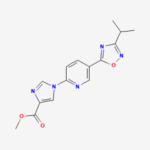 methyl 1-[5-(3-isopropyl-1,2,4-oxadiazol-5-yl)pyridin-2-yl]-1H-imidazole-4-carboxylate