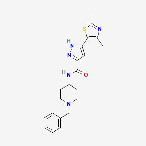 molecular formula C21H25N5OS B3008238 N-(1-benzylpiperidin-4-yl)-3-(2,4-dimethylthiazol-5-yl)-1H-pyrazole-5-carboxamide CAS No. 1186616-20-5