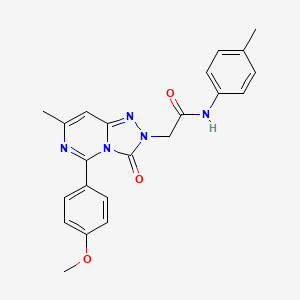 molecular formula C22H21N5O3 B3008245 2-[5-(4-methoxyphenyl)-7-methyl-3-oxo[1,2,4]triazolo[4,3-c]pyrimidin-2(3H)-yl]-N-(4-methylphenyl)acetamide CAS No. 1251625-72-5