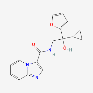 molecular formula C18H19N3O3 B3008247 N-[2-Cyclopropyl-2-(furan-2-YL)-2-hydroxyethyl]-2-methylimidazo[1,2-A]pyridine-3-carboxamide CAS No. 1421492-12-7
