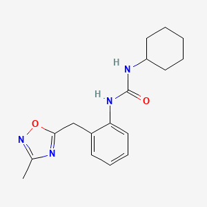 molecular formula C17H22N4O2 B3008320 1-Cyclohexyl-3-(2-((3-methyl-1,2,4-oxadiazol-5-yl)methyl)phenyl)urea CAS No. 1448121-72-9