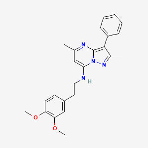 molecular formula C24H26N4O2 B3008353 N-[2-(3,4-dimethoxyphenyl)ethyl]-2,5-dimethyl-3-phenylpyrazolo[1,5-a]pyrimidin-7-amine CAS No. 877647-02-4