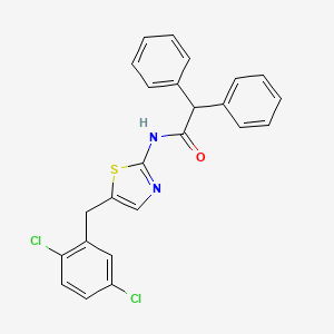 molecular formula C24H18Cl2N2OS B3008366 N-(5-(2,5-Dichlorobenzyl)-1,3-thiazol-2-YL)-2,2-diphenylacetamide CAS No. 303093-69-8