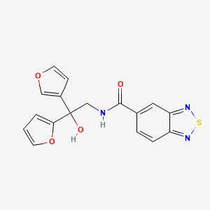 molecular formula C17H13N3O4S B3008375 N-[2-(furan-2-yl)-2-(furan-3-yl)-2-hydroxyethyl]-2,1,3-benzothiadiazole-5-carboxamide CAS No. 2034235-43-1