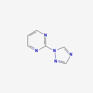 molecular formula C6H5N5 B3008377 2-(1H-1,2,4-Triazol-1-yl)pyrimidine CAS No. 91159-94-3