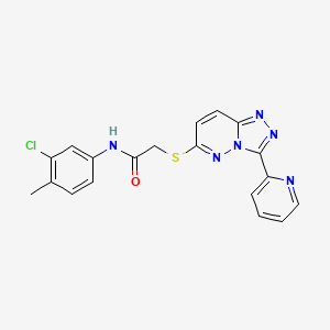 molecular formula C19H15ClN6OS B3008380 N-(3-chloro-4-methylphenyl)-2-{[3-(pyridin-2-yl)-[1,2,4]triazolo[4,3-b]pyridazin-6-yl]sulfanyl}acetamide CAS No. 868967-50-4